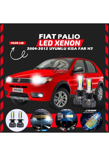 Fiat Palio 2004-2012 Kısa Far Uyumlu Şimşek Etkilii Led Xenon Pro Series H7
