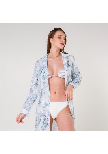 Helen Vual Plaj Gömlek Elbise Yeşil