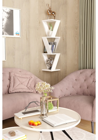 Defne Köşe Raf Duvar Rafı Atlantik Çam