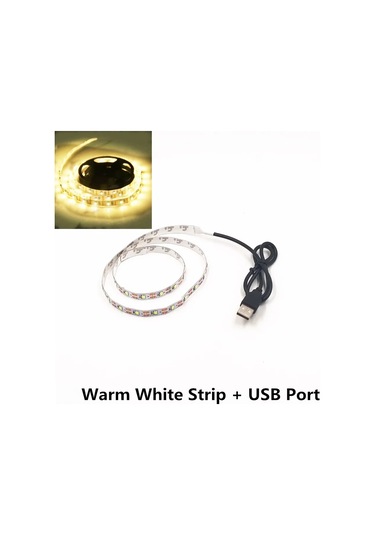 Wıxolighting 5 Metre Usb Led Şerit Işık 5v 3528 Smd, Tavan Ve Dolap Aydınlatma, Su Geçirmez Whıte 0-5w 6msıcak Beyaz Sıcak Beyaz
