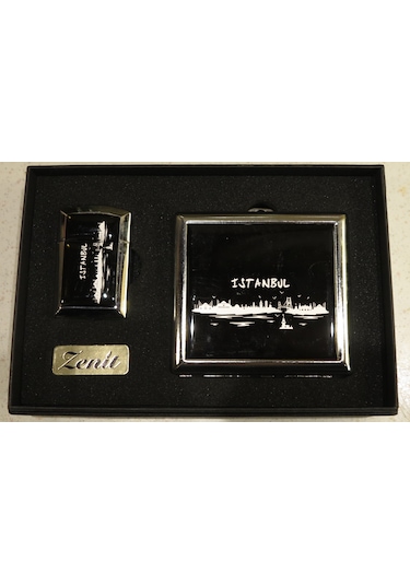 Sigara Tabakası Ve Çakmak Seti-hediyelik Kutusunda