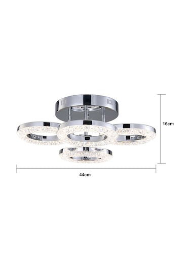 Oylum 4'lü Krom 24 Watt Kristalli Koridor Salon Led Plafonyer Avize Krom