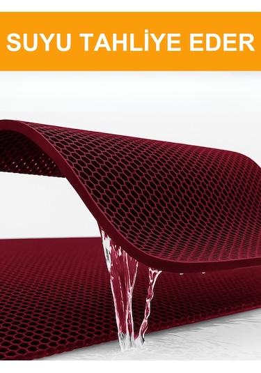 Bal Petek Pvc Paspas Islak Zemin Kaydırmaz Havuz Halısı Lacivert Kırmızı