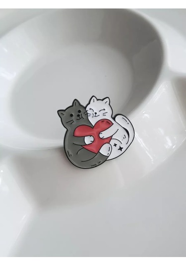 Proshik Kalpli Yavru Kedi Broş Rozhe 242627787 Beyaz