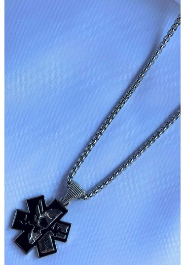 Medikal El İşçiliği Paslanmaz Çelik Zincir Erkek Kolye Gümüş