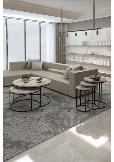 Orta Sehpa Ve Zigon Sehpa Set İkili Lüx C Zigon Efes