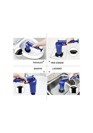 Maxilife Air Blaster Mutfak Tuvalet Lavabo Banyo Yüksek Basınçlı Püskürtücü Tıkanıklık Giderici Diğer