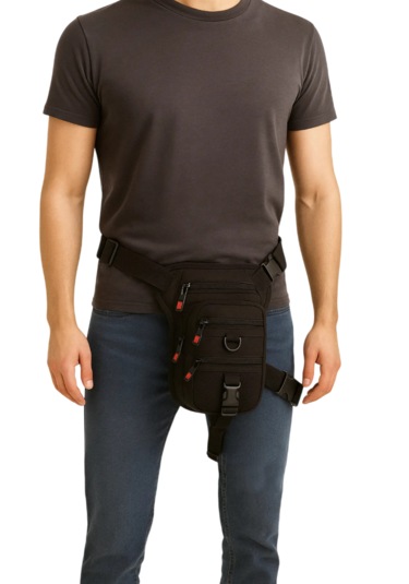 Bel Ve Bacak Çantası Özel Bölmeli Tactical Siyah Kumaş