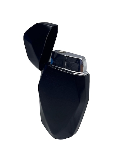 Siyah Elmas Kesim Pürmüzlü Gazlı Çakmak 109395 Siyah