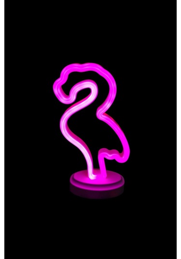 Büro Ev Ofis Hediyesi İçin Usb Pilli Neon Işıklı Flamingo Yazılı Masaüstü Gece Lambası Diğer