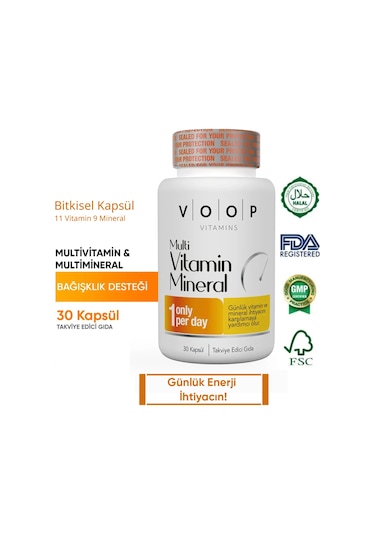 Voop Multivitamin Multimineral 30 Kapsül