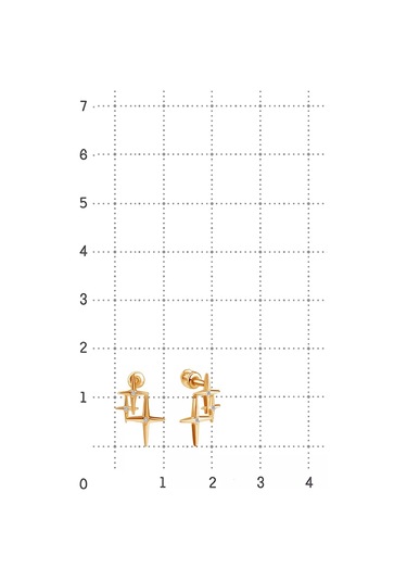 Serebranyj Dom Gümüş Küpeler "yıldızlar" 189372635 Altın