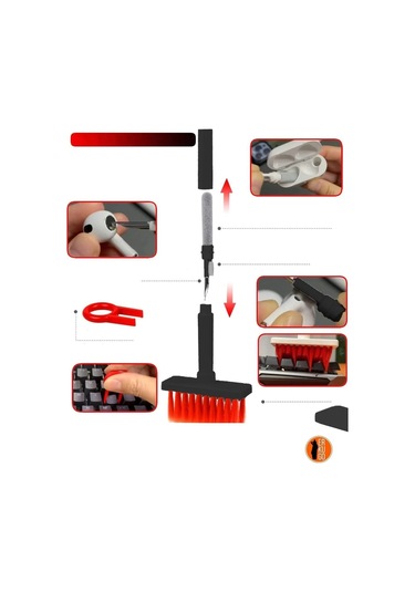 Larimar Bilgisayar Klavye Kulaklık Temizleme Araçları Tuş Çektirme Seti 5 'li Temizlik Fırça Seti