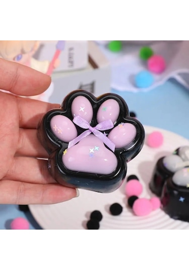 Kedi Patisi Squishy Stress Oyuncağı Sukuşi Pati, Siyah-pembe Diğer
