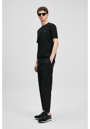 Lufian Bran Modern Grafik T- Shirt Siyah Siyah 111020321100100