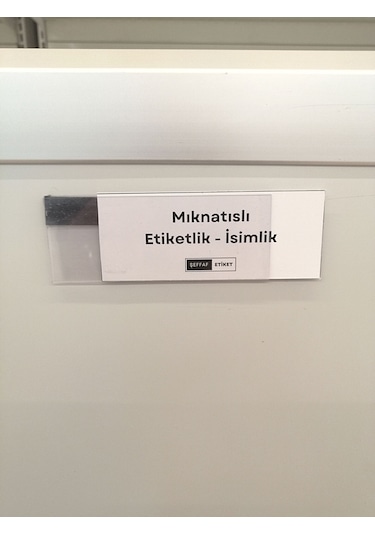 Şeffaf Etiket 10 Ad Pvc Magnet Etiketlik Mıknatıslı 10x5 Cm Raf Etiket Cebi