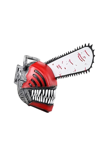 Anime Testere Adam Cosplay Korku Lateks Maske Cadılar Bayramı Kanlı Pochita Denji Korkunç Kask Başlık Maskeli Balo Parti Kostüm Aksesuarları