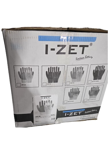 I-zet Inp05-sarı Beyaz Polyester Örme Nitril Eldiven 288 Adet