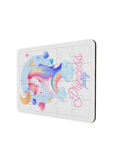 Çocuklar Için Ahşap Puzzle 3'Lü Set Unicorn Temalı