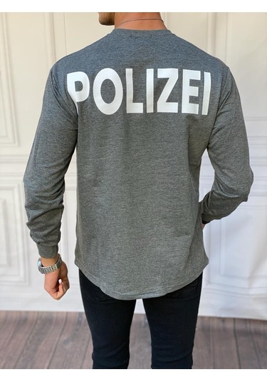 Modefendi Yarım Oversize Yazı Detaylı Sweat Füme