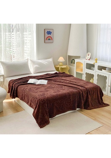 Qingmipy Tüm Mevsimler İçin Isı Emici Soğuk His Kumaş Battaniye - Hafif, Nefes Alıcı, Polyester, 100x150cm, Yetişkin/çocuk/uyku Kahverengi