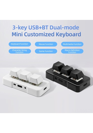 Springsun "mk321bt 3 Tuşlu Mini Mekanik Klavye - Usb/bt Çift Bağlantılı, Oyun Ve Ofis İçin"
