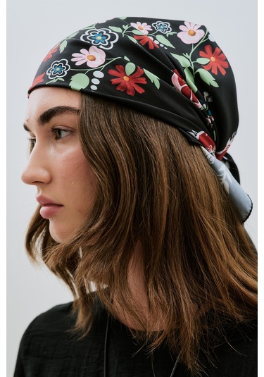 Saten Desenli Fular Lora Lora