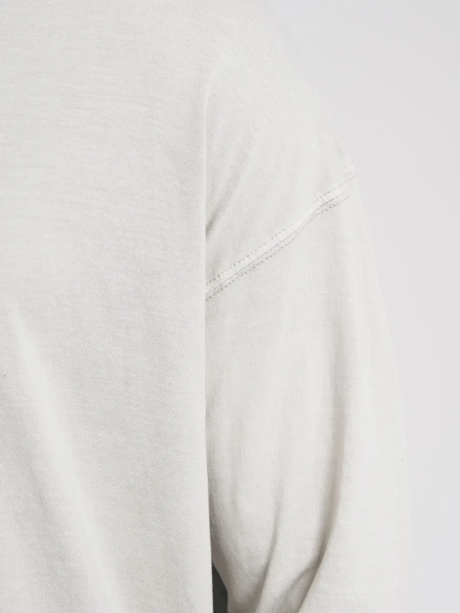 Tvoe Pamuklu Boyalı Tie-dye Uzun Kollu Tişört 292080506 Açık Gri