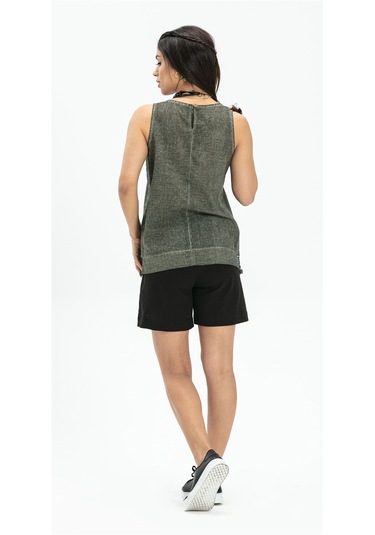 Kolsuz Poplin Zeyno Bluz Haki Hk Haki