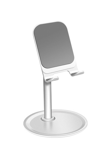 Kosona Alüminyum Standart Telefon Ve İpad Tutucu - 45 Derece Açı Ayarlı, Dürtüye Dayanıklı, Şarj Portu Erişimi - Gümüş