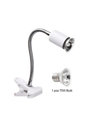 Fosenze Sürüngenler İçin Isıtıcı Işık, Güneş Imitasyonu Sağlık Için, E27 Uç, 75w Ampul, Esnek Barbeli, Avrupa Standartı, Beyaz Beyaz