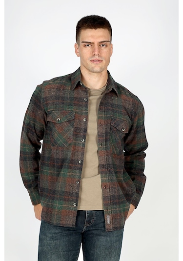 Lee Cooper Donas Erkek Dokuma Uzun Kol Gömlek Yeşil-20391 Yeşil Ekose Yeşil
