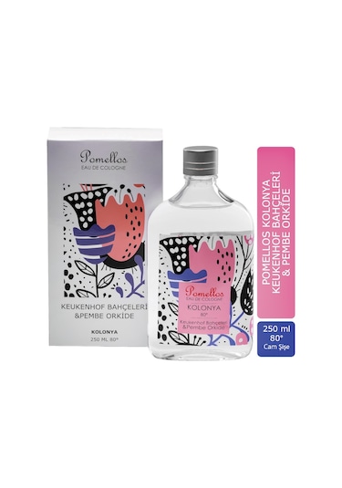 Pomellos 80 Derece Keukenhof Bahçeleri & Pembe Orkide Kolonya Cam Şişe 250 ML