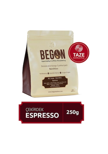 Begon Kahve Nord Kivu Premium Espresso Çekirdek Kahve 250 G