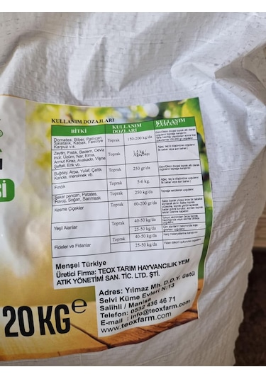 Teoxfarm Katı Solucan Gübresi 20 Kg 20 KG