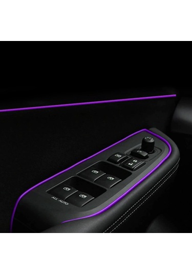 Araç İçi Dekoratif Torpido Ve Kapı Döşeme Fitili Neon Ip 5 Metre Mor
