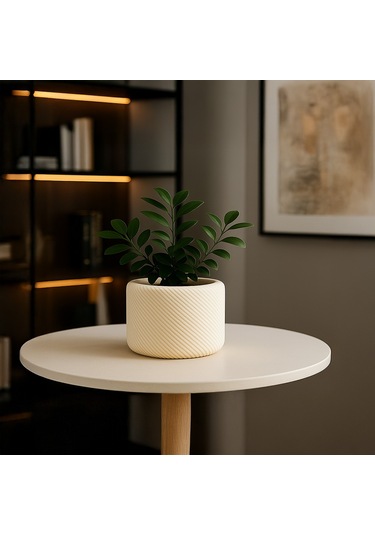 Minimal Çizgili Dekoratif Saksı