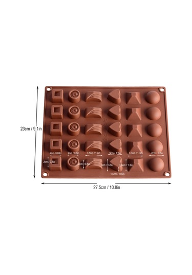 Moveevo Kahve Rengi 30 Farklı Şekil Silikon Kalıp - Yemek Dereceli, Anti Yapışkan, Fırın/mikrodalga Uyumlu Baking & Dondurma Kalıbı Çok Renkli