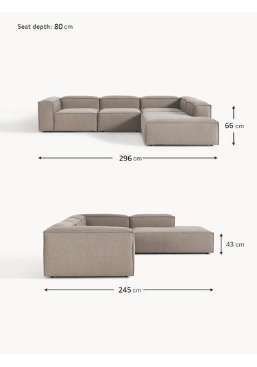 Most Mollis Pro 4 Modül Sağ Köşe Koltuk 10 Kahverengi Keten Kumaş