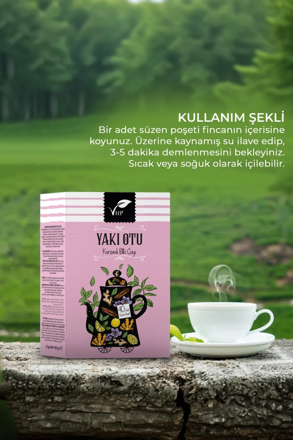 Vhp Yakıotlu Poşet Çay 40 Lı Bitkisel Karışım 60 G Doğal Bitki Çayı