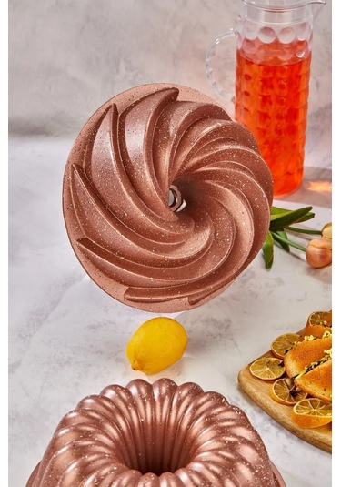 Doremcy 3lü Granit Döküm Kek Ve Tart Kalıbı 26cm Rosegold Dilimli Turta Kalıbı Kek Kalıbı Siyah