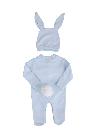 Erkek Bebek Tavşan Model Kostüm Tulum - Bebek Doğum Hediyesi Bebe Mavi