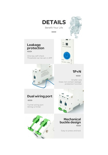 E22553-25a Wıfı Akıllı Devre Kesici 1p Dın Ray Anahtarı Ewelink 25a