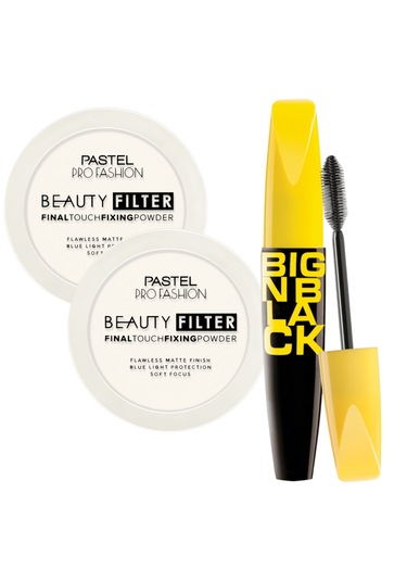Pastel Beauty Filter Fixing Powder Pudra 00 2'li + Big N Black Mascara