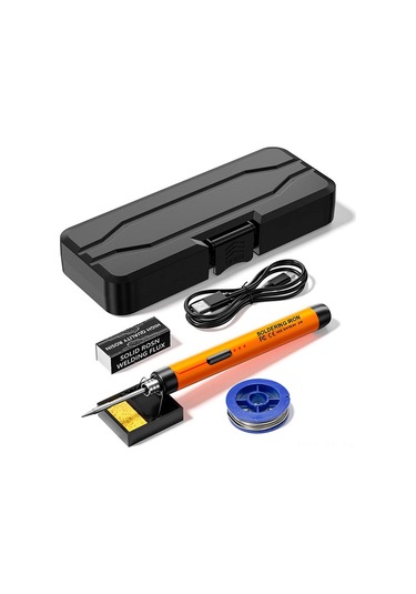 Kangvka Usb Akıllı Harcı-cı Seti, 300-450 C Üç Seviye Sıcaklık Ayarlı, 800mah Pil, Type-c Şarj, Değiştirilebilir Uçlar - Turuncu