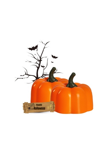 12 Parça Cadılar Bayramı Dekorasyon Aksesuarları Atmosfer Düzeni Led Elektronik Işıklar Simülasyonu Aydınlık Balkabağı Işıkları Çok Renkli