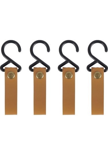 Mufunye Kamp Ve Tırmanma İçin 4'lü Dayanıklı Pu Askı: Hafif, Anti-kırılma Nylon-metal Kanca Açık Kahve Siyah