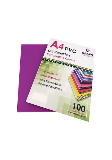 Mapi A4 Pvc Opak Cilt Kapak Mor 100 Lü