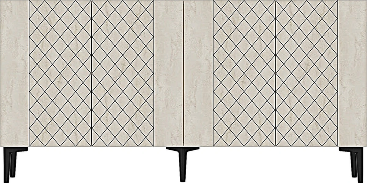 Ka1512bt Resso150 Konsol, Kahve Köşesi, Tv Sehpası Beyaz-traverten 150cm Beyaz