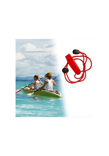 Suntek İpli Düdük Boyunluklu Yumuşak Anahtarlık Açık Hava Kırmızı